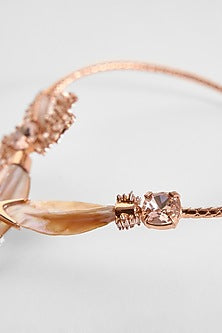 Rose Gold Plated Cubic Zircon Le Palm Serefina Open Choker Necklace