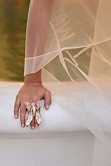 Rose Gold Plated Cubic Zircon Le Palm Serefina Double Ring