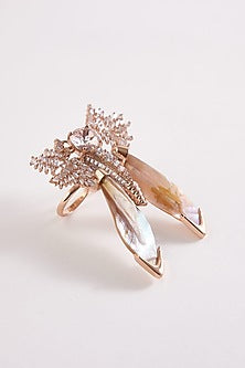 Rose Gold Plated Cubic Zircon Le Palm Serefina Double Ring