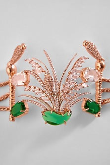 Rose Gold Plated Crystal & Cubic Zircon Le Palm Fish Bracelet