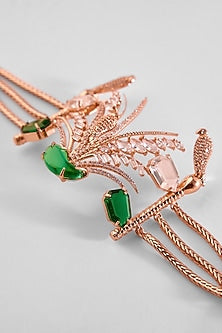 Rose Gold Plated Crystal & Cubic Zircon Le Palm Fish Bracelet