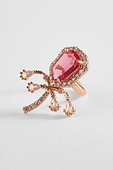 Rose Gold Plated Crystal Faena Mini Ring