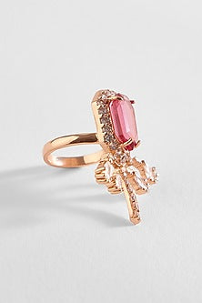 Rose Gold Plated Crystal Faena Mini Ring