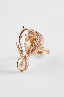 Rose Gold Plated Paloma Pearl Ring