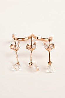 Rose Gold Plated Cubic Zircon Piccabeen Palm Double Ring