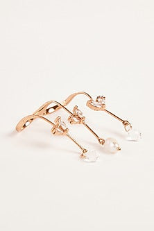 Rose Gold Plated Cubic Zircon Piccabeen Palm Double Ring