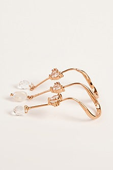 Rose Gold Plated Cubic Zircon Piccabeen Palm Double Ring
