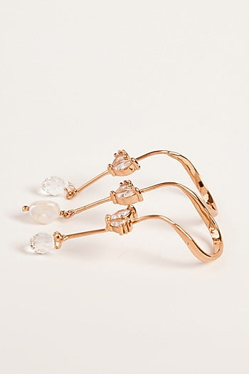 Rose Gold Plated Cubic Zircon Piccabeen Palm Double Ring