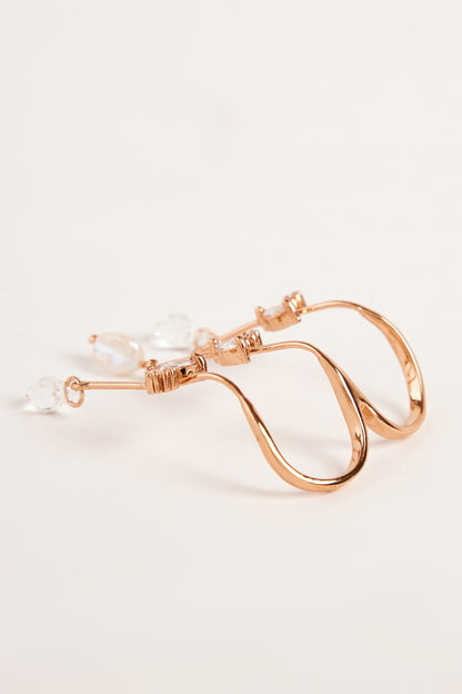 Rose Gold Plated Cubic Zircon Piccabeen Palm Double Ring