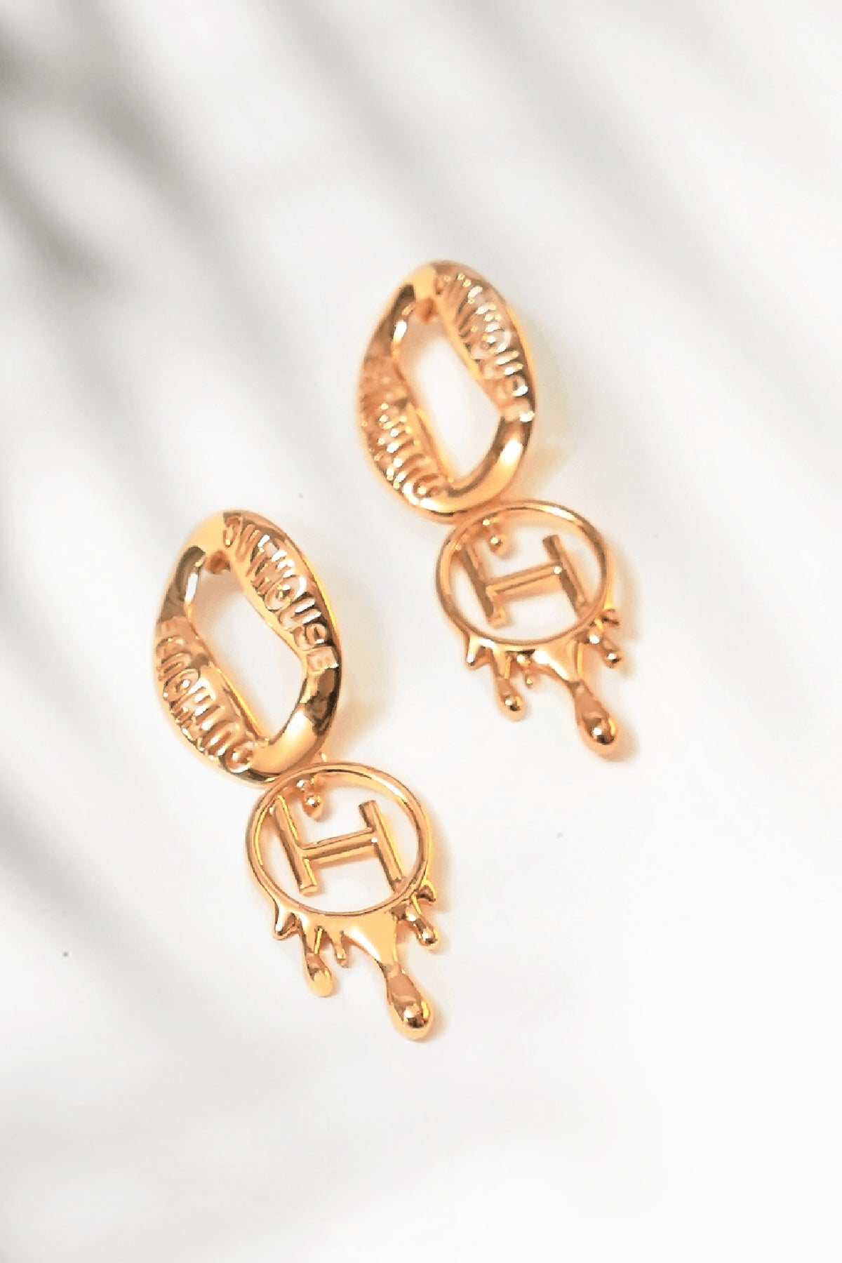 Gold Plated Dangler Loop Earrings
