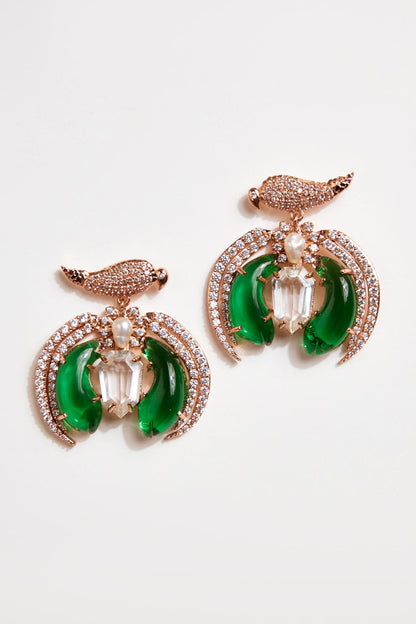 Rose Gold Plated Zircon Stud Earrings