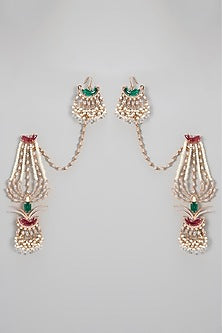Rose Gold Plated Keshi Pearl & Crystal Dangler Earrings