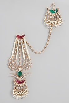 Rose Gold Plated Keshi Pearl & Crystal Dangler Earrings