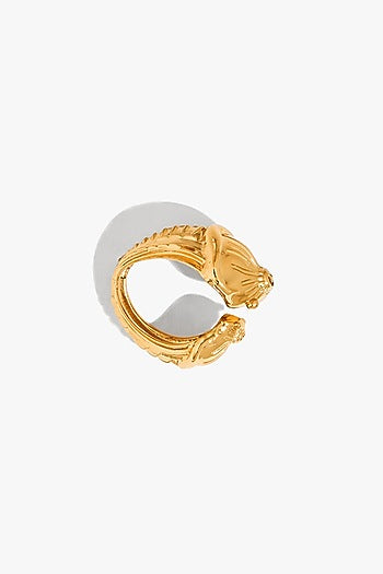 Gold Plated Adjustable Bug Head Ring