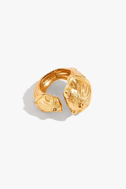 Gold Plated Adjustable Bug Head Ring