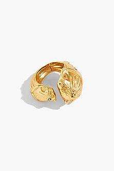 Gold Plated Adjustable Bug Head Ring