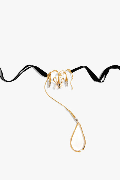 Two Tone Finish Baroque Pearl Choker Necklace