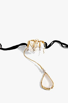 Two Tone Finish Baroque Pearl Choker Necklace