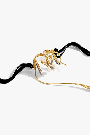 Two Tone Finish Baroque Pearl Choker Necklace