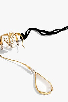 Two Tone Finish Baroque Pearl Choker Necklace
