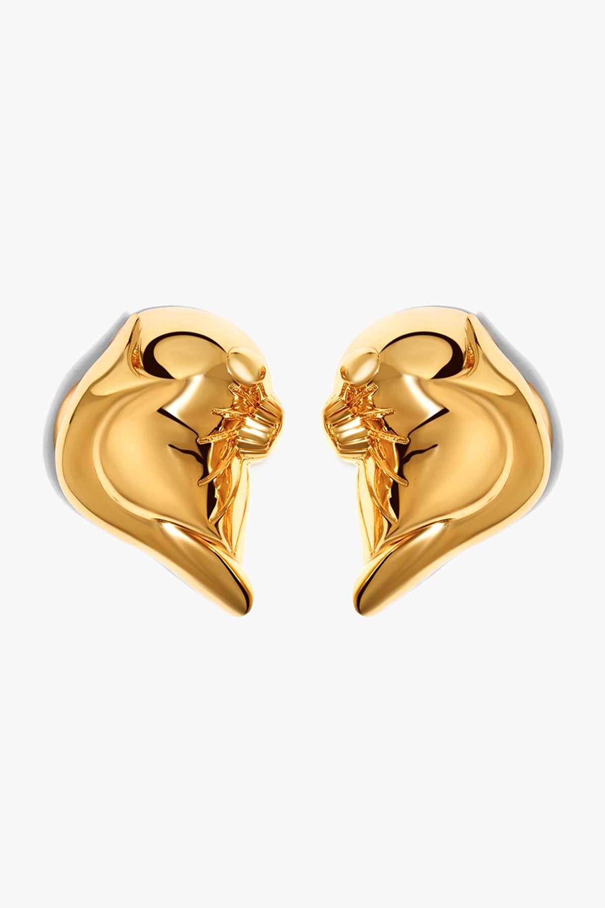 Gold Plated Bug Head Stud Earrings