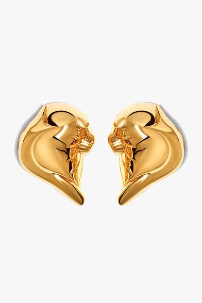 Gold Plated Bug Head Stud Earrings