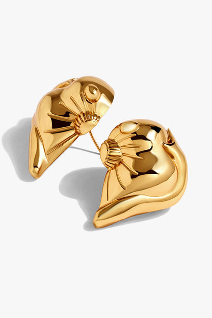 Gold Plated Bug Head Stud Earrings
