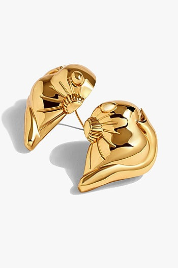 Gold Plated Bug Head Stud Earrings