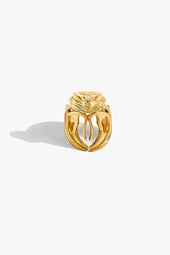 Two Tone Finish Bug Head Statement Ring