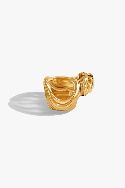Two Tone Finish Bug Head Statement Ring