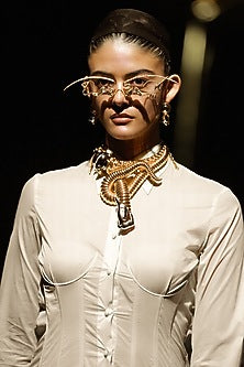 Two Tone Finish Brass Choker Necklace