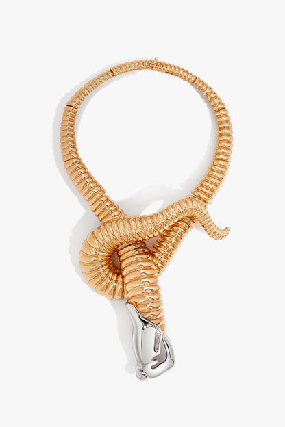 Two Tone Finish Brass Choker Necklace