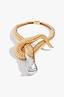 Two Tone Finish Brass Choker Necklace
