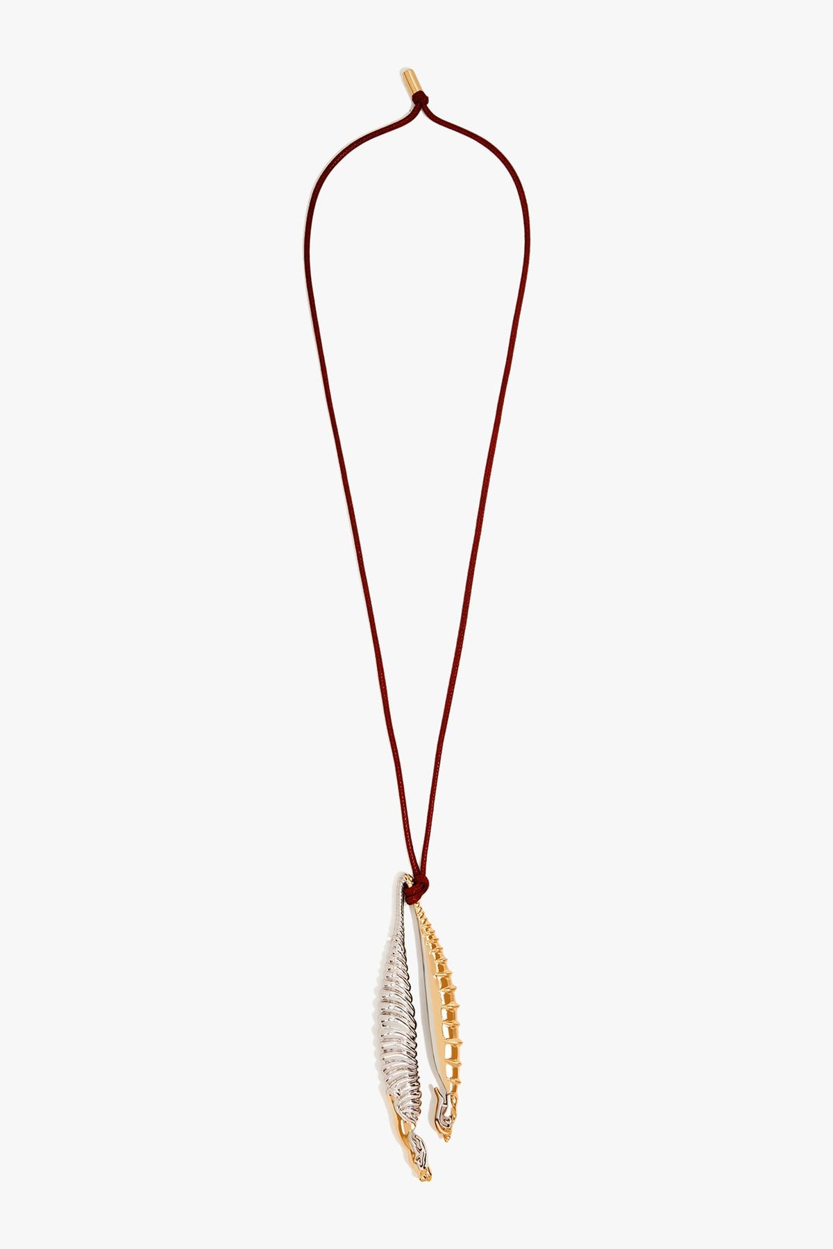 Two Tone Finish Brass Pendant Necklace