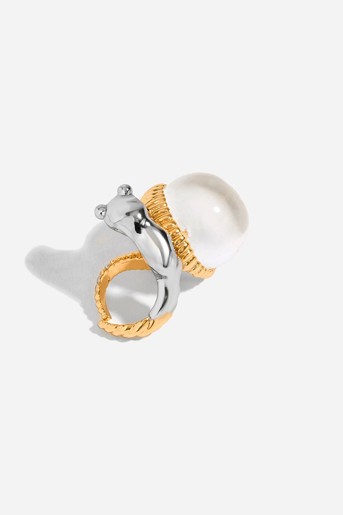 Two Tone Finish Sphere Ring