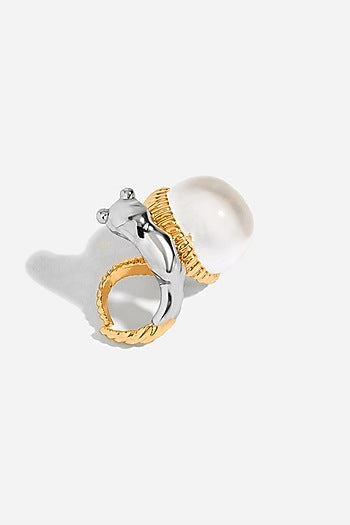 Two Tone Finish Sphere Ring