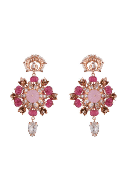 Matte Rose Gold Plated Crafted Earrings