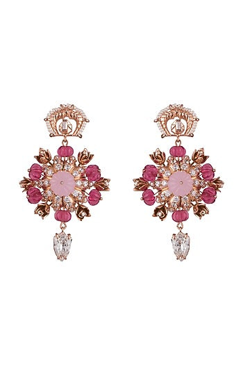 Matte Rose Gold Plated Crafted Earrings