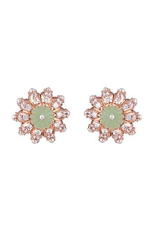Matte Rose Gold Plated Stud Earrings