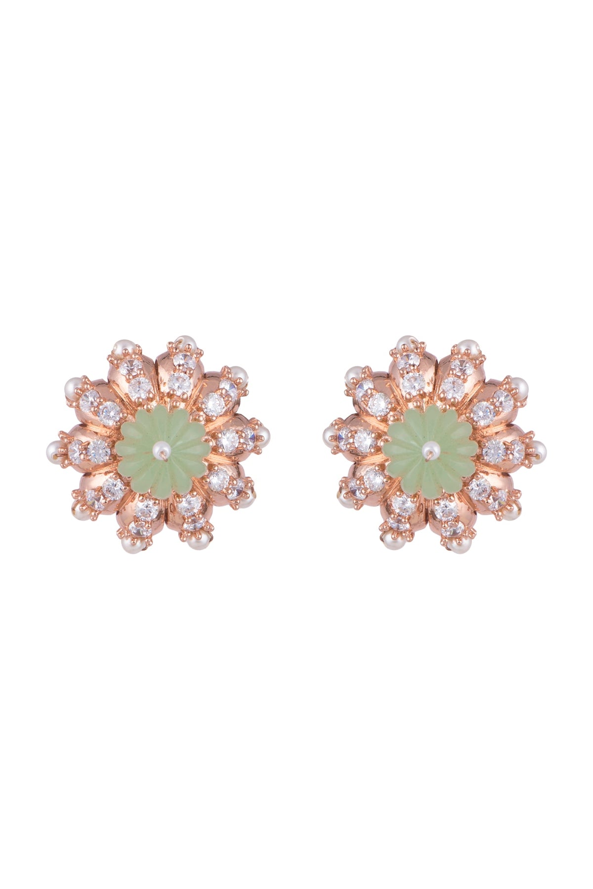Matte Rose Gold Plated Stud Earrings