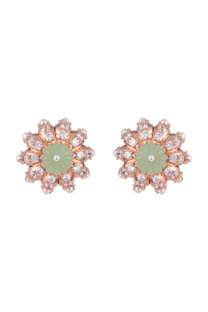 Matte Rose Gold Plated Stud Earrings