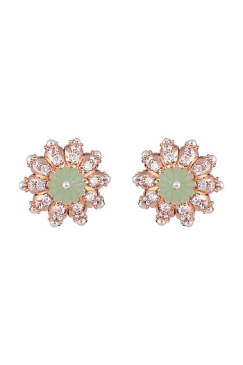 Matte Rose Gold Plated Stud Earrings