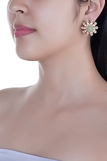 Matte Rose Gold Plated Stud Earrings