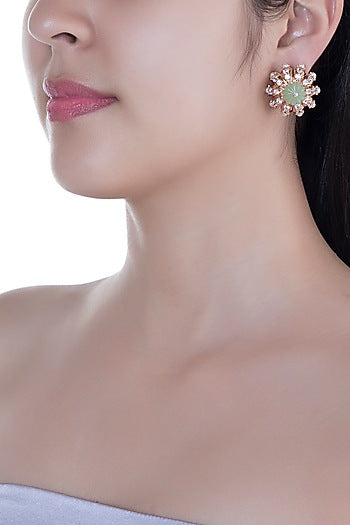 Matte Rose Gold Plated Stud Earrings