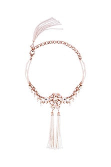 Matte Rose Gold Plated Crystal & Pearl Choker Necklace