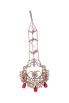 Rose Gold Plated Swarovski Pearl Maang Tikka