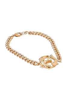 Gold Plated Textured Choker Necklace