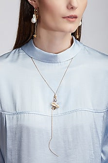 Gold Plated Baroque Pearl Necklace