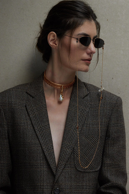 Gold Plated Pearl Choker Necklace