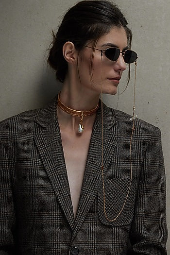 Gold Plated Pearl Choker Necklace